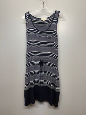 Olive & Oak Navy and White Striped Midi Dress